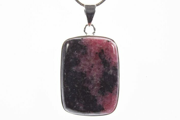 Polished Rhodonite Pendant (Necklace) - Sterling Silver #339843